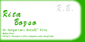 rita bozso business card